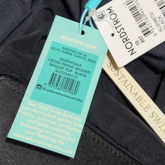 Sea Level Australia Cross Front Multifit Swim Top Tankini - Picture 9 of 10